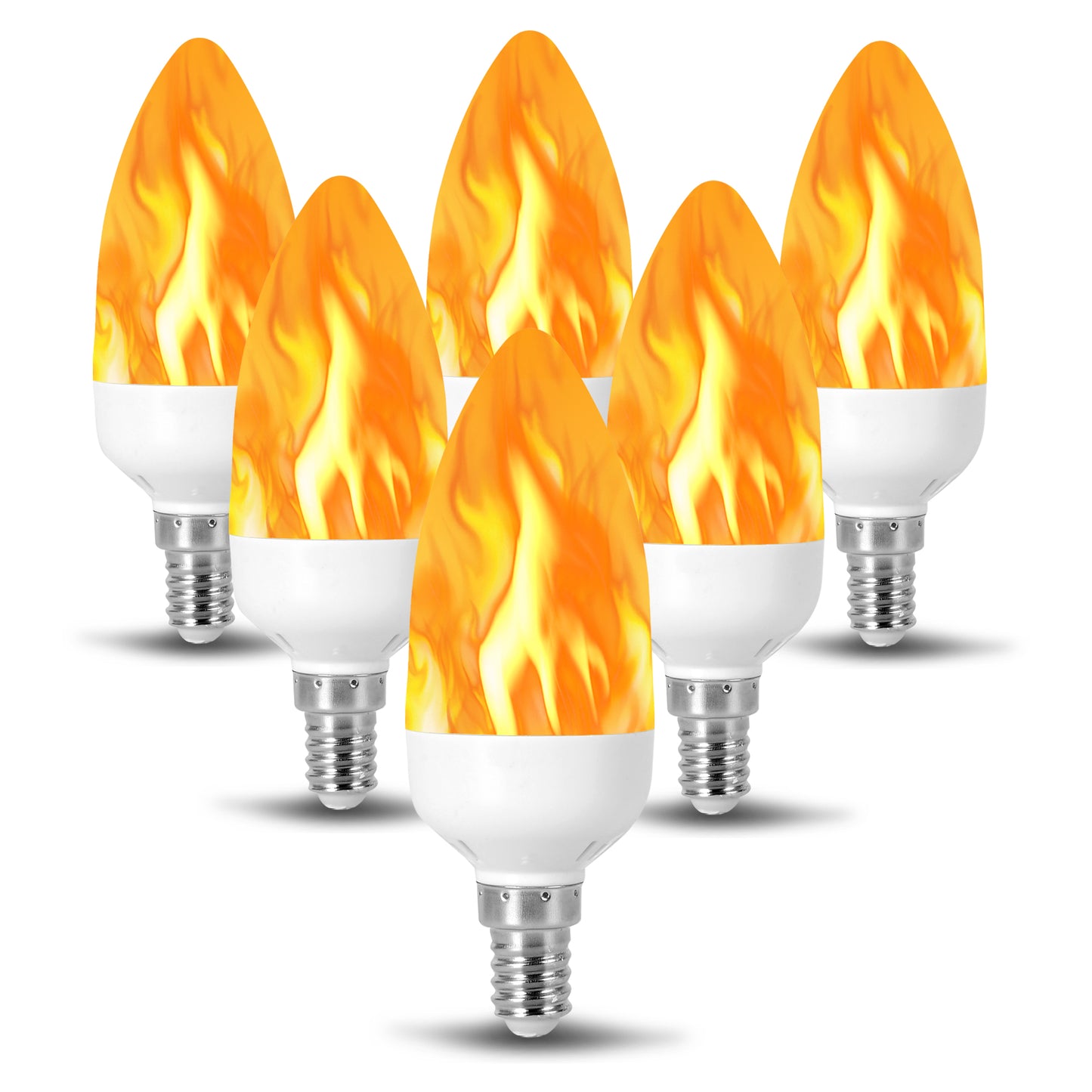 120V 240V Flame Effect Chandelier LED Fire Candle Light Bulb Flaming Flicker E12 E14