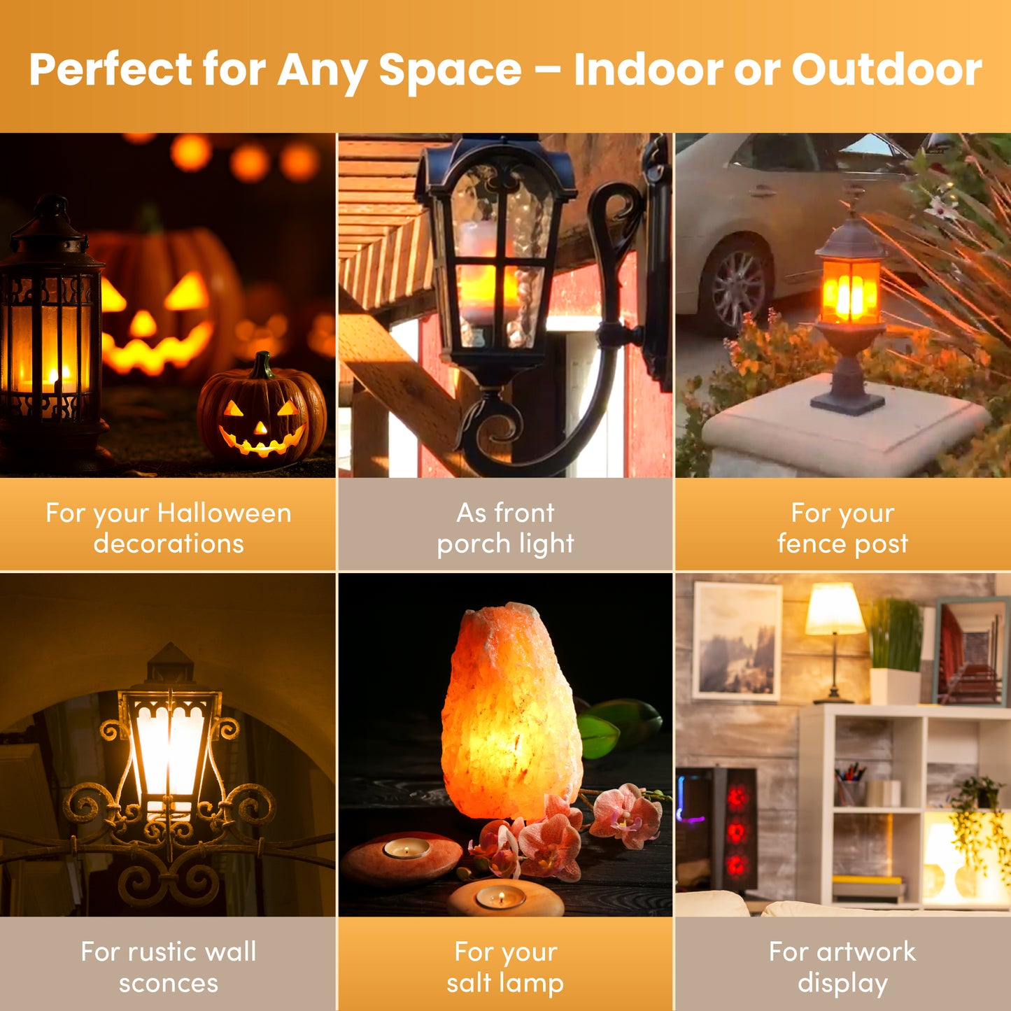 120V 240V Flame JDD Tubular Shape LED Fire Candle Light Bulb Flaming Flicker E12 E14