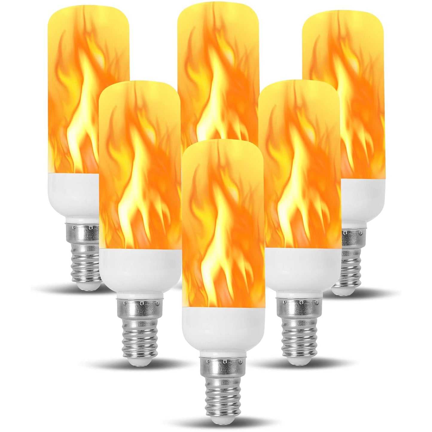 120V 240V Flame JDD Tubular Shape LED Fire Candle Light Bulb Flaming Flicker E12 E14