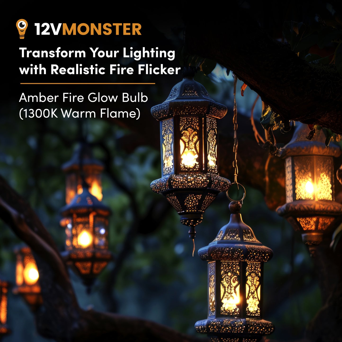 Flame Effect DC 12 Volt LED Fire Light Bulb Flaming Flicker E26 E27 Lamp