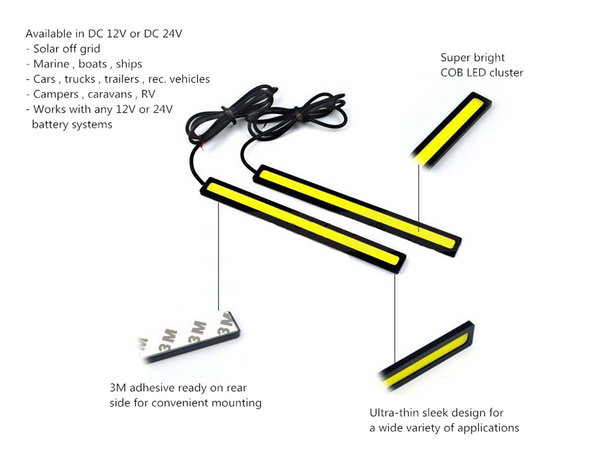Ultra Bright COB LED Bar For Under Vehicle Lighting 143MM / 174MM / DC 12V  24V Waterproof - 12VMonster Lighting