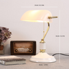 White Gold Vintage Bankers Desk Lamp | Bank Table Light