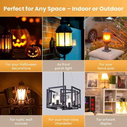 Candelabra Flame Effect LED Fire Candle Light Bulb l Ambient Flaming Flicker Effect E12 E14 Socket