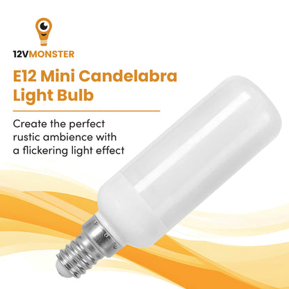 120V 240V Flame JDD Tubular Shape LED Fire Candle Light Bulb Flaming Flicker E12 E14