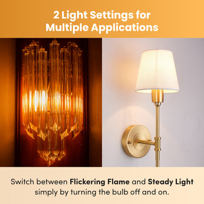 120V 240V Flame JDD Tubular Shape LED Fire Candle Light Bulb Flaming Flicker E12 E14