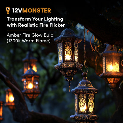 Flame Effect DC 12 Volt LED Fire Light Bulb Flaming Flicker E26 E27 Lamp