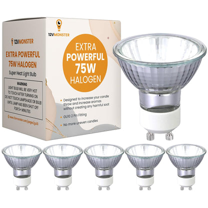 Upgrade Your Candle Lamp l 75W Replacement 2 Pin Halogen GU10 Spot Heat Light Bulb - 120V