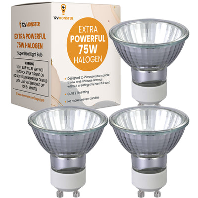 Premium GU10 2 Pin Halogen Candle Warmer Light Bulb Replacement 75W I Upgrade From 50W
