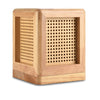 Wooden Cube Lamp Circular Perforated Netting Accent Table Spa Lamp