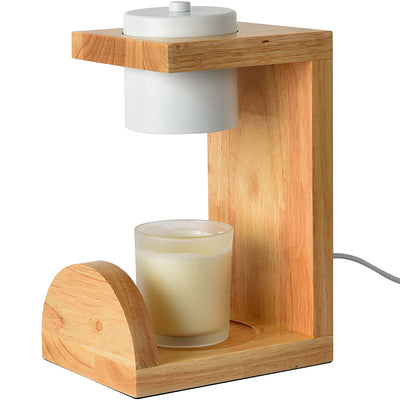 Modern Nordic Solid Wood Candle Warmer Lamp Flameless & Healthy Choice for Kids and Pets
