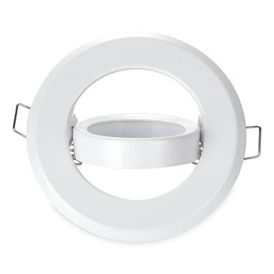 MR16 Flush Swivel Halogen LED Mount Bracket Fixture Matte White Spot Light Bulb Holder