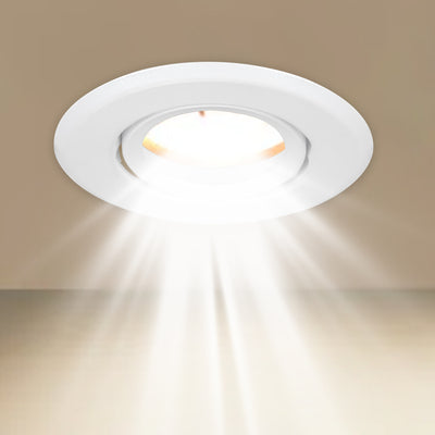 MR16 Flush Swivel Halogen LED Mount Bracket Fixture Matte White Spot Light Bulb Holder