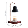 Black Candle Holder with Dark Wood Base | Candle Lamp with Dimmer Switch