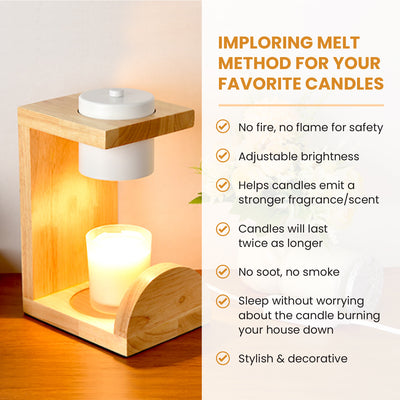 Modern Nordic Solid Wood Candle Warmer Lamp Flameless & Healthy Choice for Kids and Pets