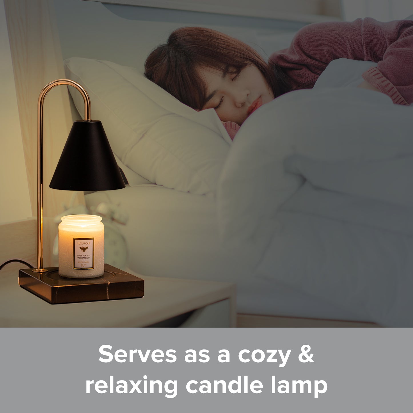 Create Ambiance With Scent and Lighting I Candle Warmer Wax Melter Desk Table Lamp in Black