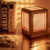 Wooden Cube Lamp Circular Perforated Netting Accent Table Spa Lamp