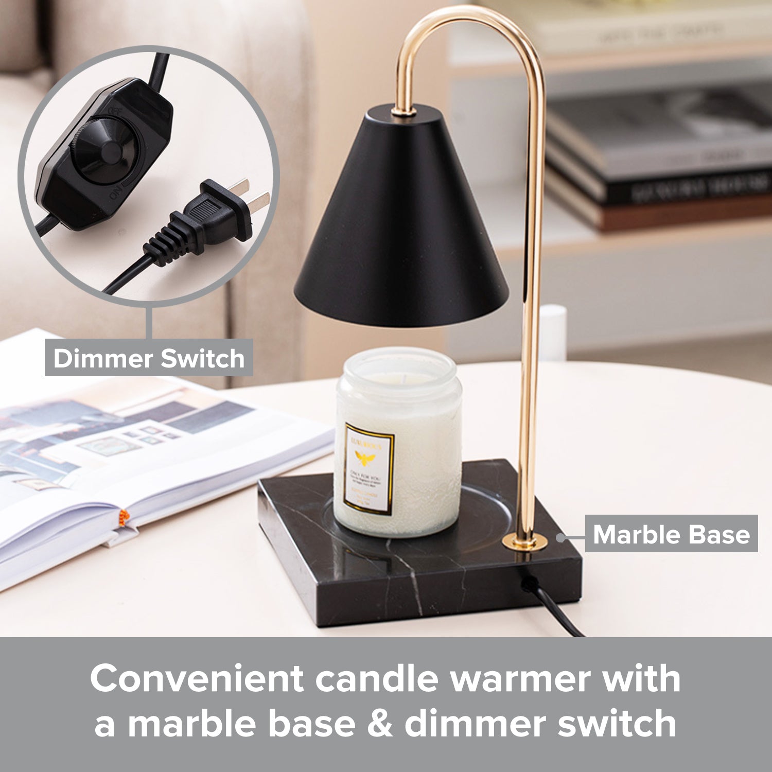Desk Light Candle Warmer Lamp Candle Melting Light Timing Dimmable Switch  110V