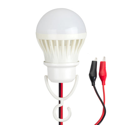 Clip DC 6V 5.5V 3W LED Light Bub Portable Lamp 2.5' Wire + - Battery Clips