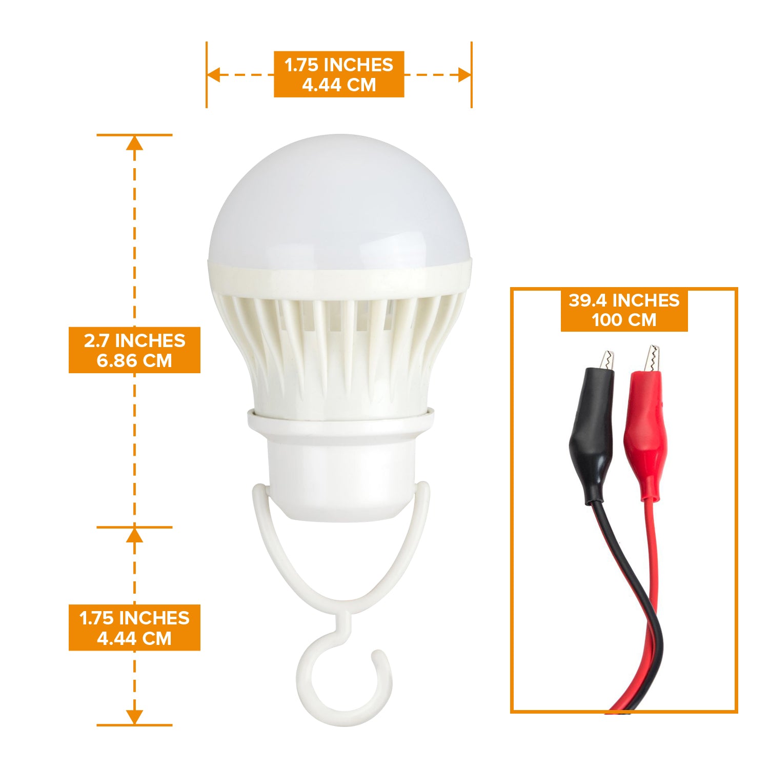 6V Battery 3W Powerful LED Bulb w Wire and Clip - 12VMonster Lighting