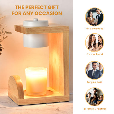 Modern Nordic Solid Wood Candle Warmer Lamp Flameless & Healthy Choice for Kids and Pets
