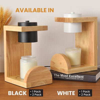Modern Nordic Solid Wood Candle Warmer Lamp Flameless & Healthy Choice for Kids and Pets