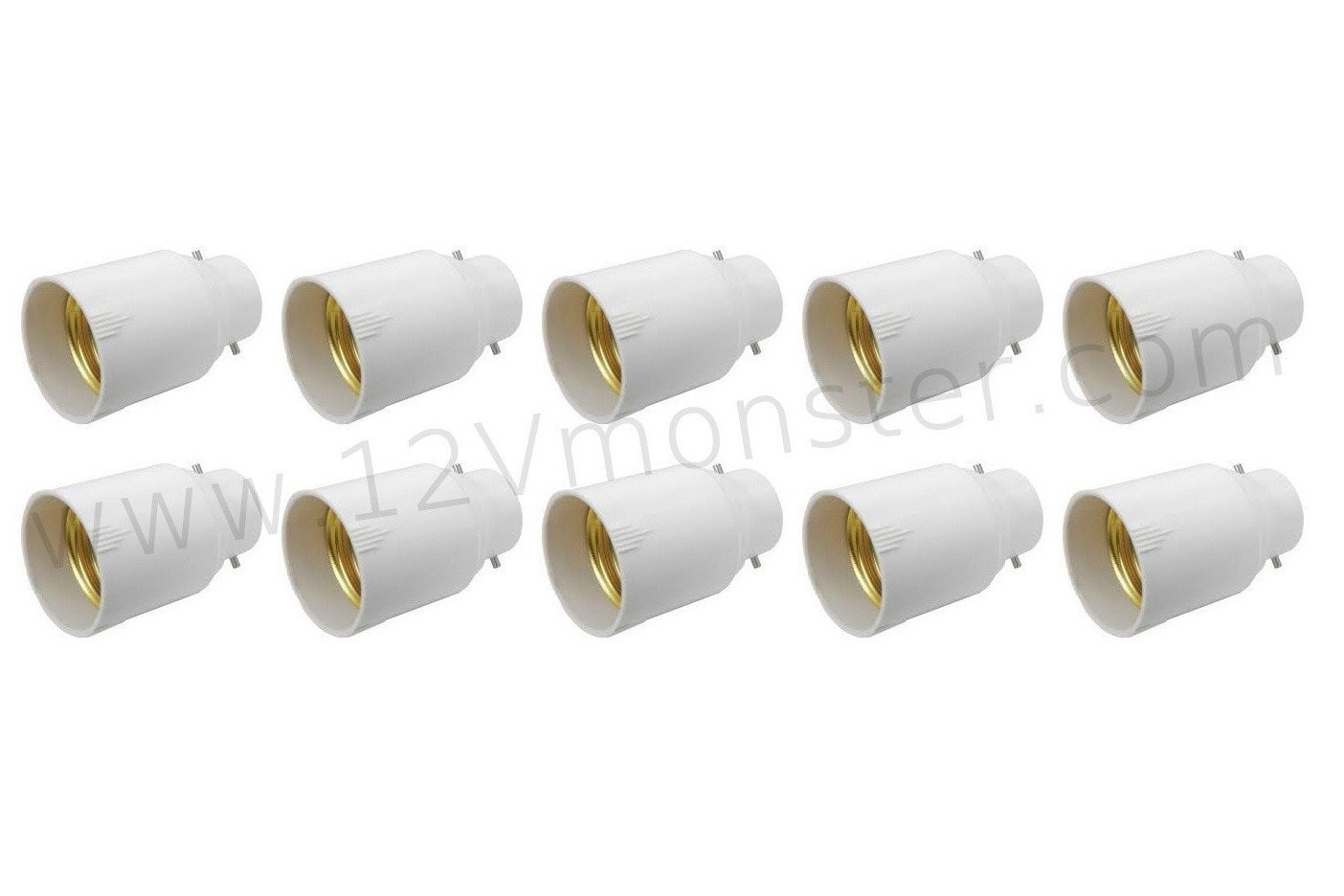 10 Pack Light Bulb Socket Fitting Changer Adapter B22 12VMonster
