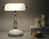 White Silver Vintage Bankers Desk Lamp | Bank Table Light