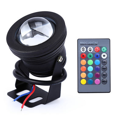 Color Changing RGB IP68 LED Outdoor Spot Light I 12 Volt 10 Watt 12" Wire