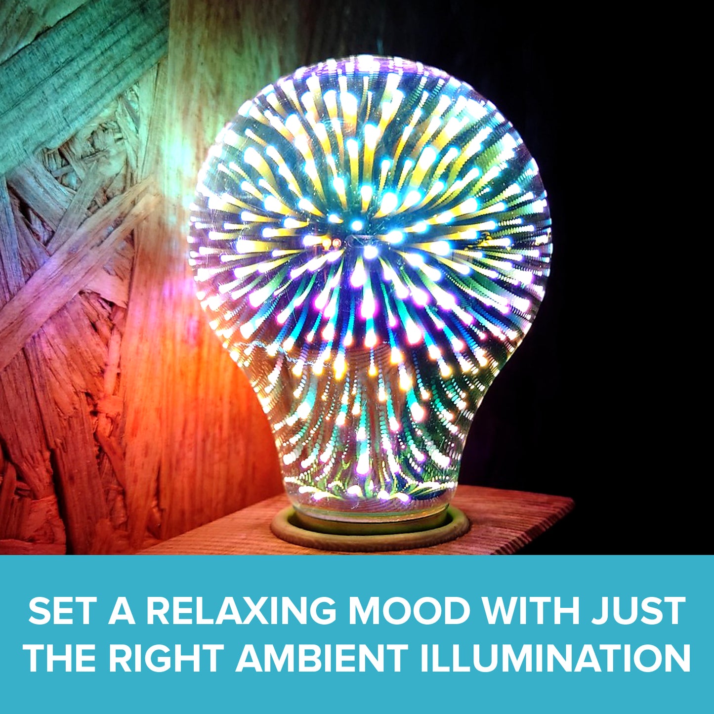 Fireworks A19 3D LED Light Bulb l Explosive Laser Show Colors