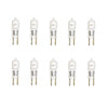 G4 Frosted Lense 10W 12V Halogen Light Bulb JC Spot Lamp 2 Prong I 10 Pack