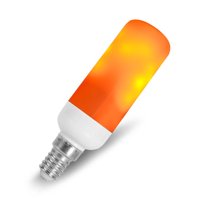 Flame JDD Tubular Shape LED Fire Candle Light Bulb Flaming Flicker E12 E14