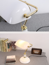 White Gold Vintage Bankers Desk Lamp | Bank Table Light