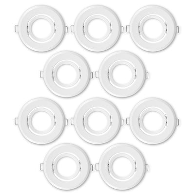 MR16 Flush Swivel Halogen LED Mount Bracket Fixture Matte White Spot Light Bulb Holder