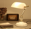 White Gold Vintage Bankers Desk Lamp | Bank Table Light