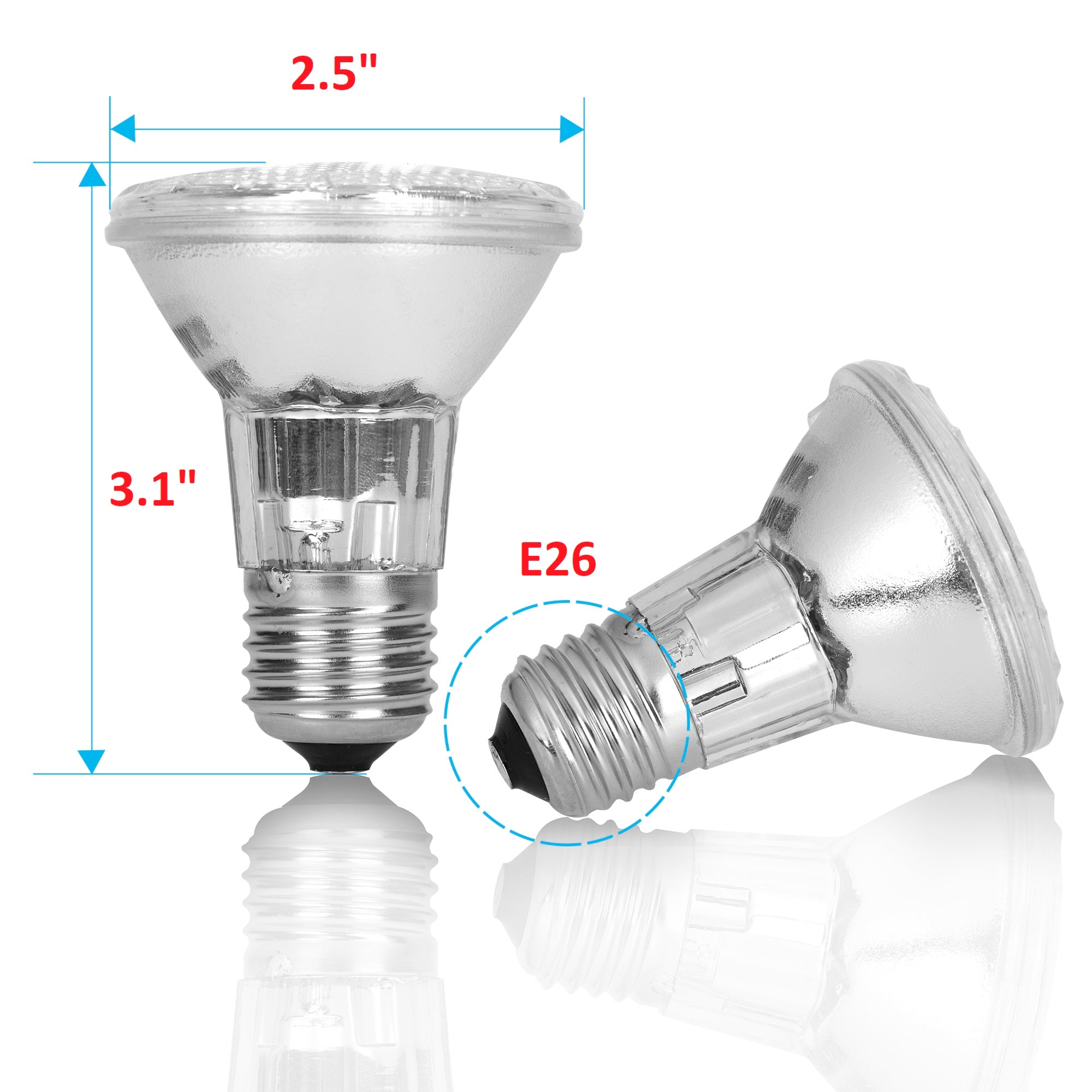 Halogen Light Bulb PAR20 Replacement 75 Watt Medium Base Flood