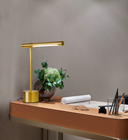 Modern Gold Bankers Desk Lamp LED Table Light I Styling Designer Office Homes
