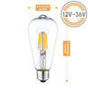 Dc 12V 24V 36V 4W Retro Led Filament St64 Bulb For Low Voltage Battery Lamp Light Bulb