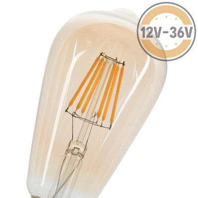 Dc 12V 24V 36V 6W Led St64 Bronze Amber Retro Filament Light Bulb Light Bulb