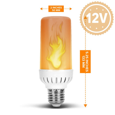 Flame Effect Dc 12 Volt Led Fire Light Bulb Flaming Flicker E26 E27 Lamp Light Bulb