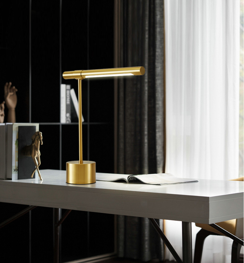Designer LED Bankers Desk Lamp in Modern Gold Finish for Stylish Offices and Homes