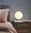 Simplistic Moon Orb Desk Side Table Lamp I Floating Sphere Style 8"